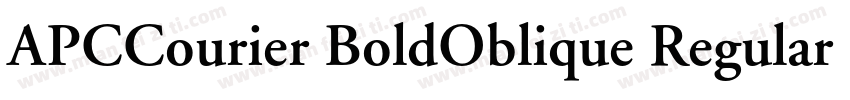 APCCourier BoldOblique Regular字体转换
